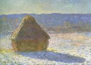 haystack in the morning,snow effect Claude Monet